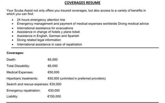 Dive Assist Underwater Insurance