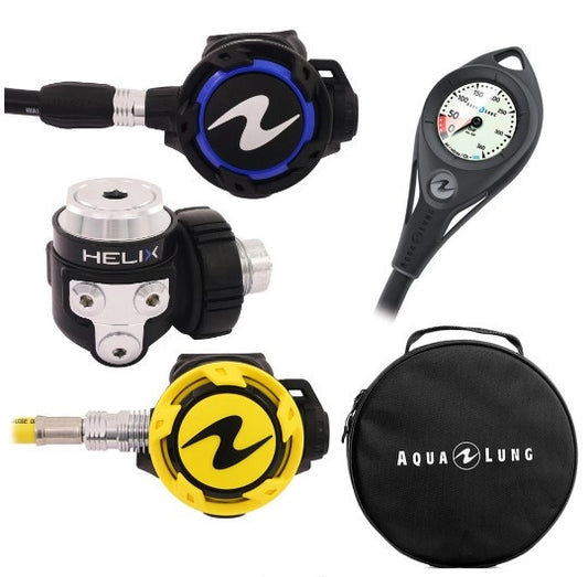 Conjunto Aqualung Helix Octopus + Manómetro + Bolsa